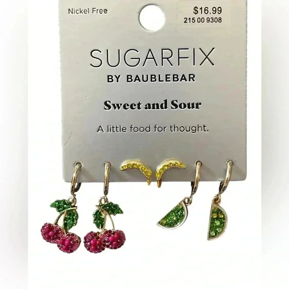 Sugarfix By Baublebar NWOT Three Piece Set Earrings Two Pairs - Picture 9 of 9